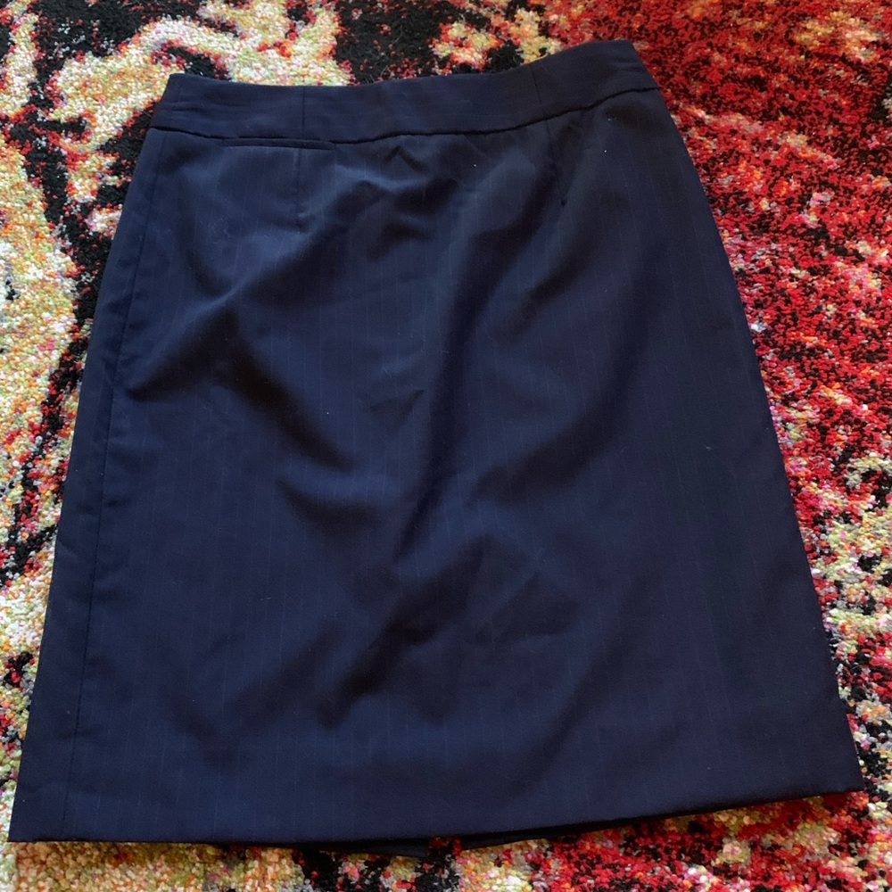 J Crew Suiting Skirt Navy Pinstripe 0